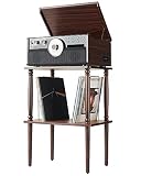 Record Player Stand Compatible for Victrola 8 in 1, Turntable Stand with Record Storage Holds 50 LPs