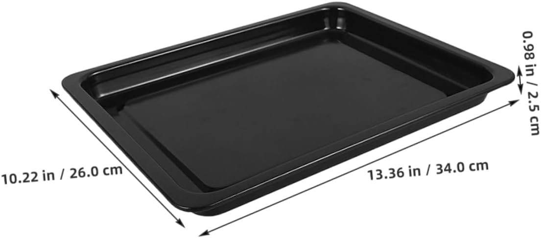 2pcs Black Enamel Baking Cookie Pans for Even Heat Distribution High Heat Resistance for Home and Commercial Use Easy to Clean Roasting Pans
