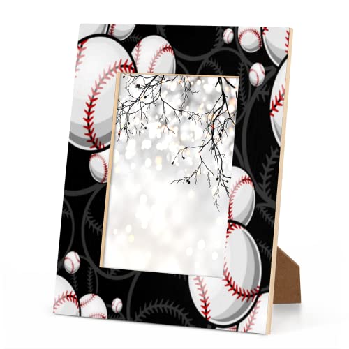 Pardick Baseball 5X7 Picture Frame, Sport Ball Wooden Photo Frames For Tabletop And Wall Display, Picture Frame Home Decor #TOP1