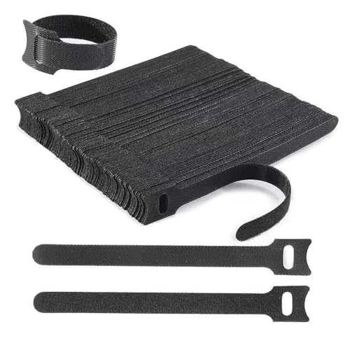 132 PCS 8 Inches Reusable Cable Ties, Adjustable Cord Straps, Cable Organizer, Cord Wrap and Hook Loop Cords Management (132, black-8inch)