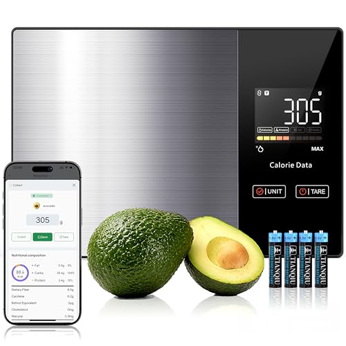 Tofitter Kitchen Scales Food Scales Calorie Counting Nutrition Food Scale with Free App & Bluetooth Tracks 20 Nutrients. 1g/0.1oz Precision Tare Function – For Weight Loss, Fitness, Baking & Meal Prep