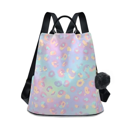 Sac à dos femme léopard pastel avec fermeture dos sécurisée