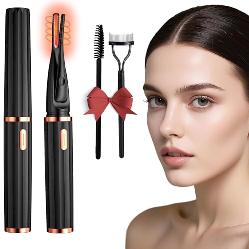 Heated Eyelash Curlers for Women - 2 in 1 Clip - Type, 3 Heat Modes, USB Rechargeable, 8s Fast Heat - up, 24H Long - Lasting Natural Curls Makeup Tool (Black)