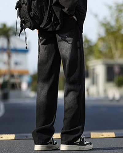 Men's Street Trend Hip Hop Style Straight Casual Loose Wide Leg Denim Trousers3