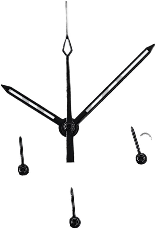 Watch Hands Red Orange Green White Black Luminous for VK63 Quartz Movement 6 Needles Accessories(Black)