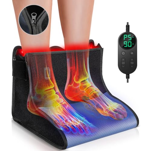 HALIDODOHEALTH 180-LED Foot Wrap: Best Red Light Therapy for Neuropathy with heat and pulse (180 LEDs, 24W)