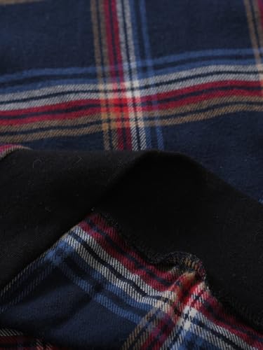 Women's Petite Flannel Jogger Pajama Set Long Sleeve Sleepwear4