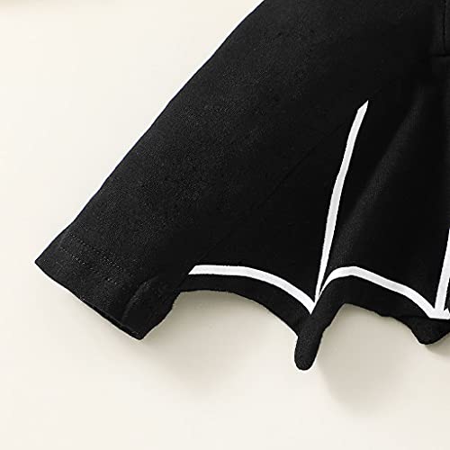 My First Halloween Outfits Newborn Baby Boy Bat Cosplay Costume Infant Baby Hoodie Romper Jumpsuit Bodysuit (Black Bat B Stripes, 3-6 Months) #TOP3