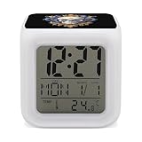 Medusa-Skull verticale arte sveglia digitale divertente 7 cambiamento di colore notte sveglia orologi luce per sonno uso sport