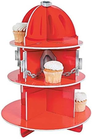 Fire Hydrant Cupcake Holder Stand (RED, 1) (1, 1 LB)