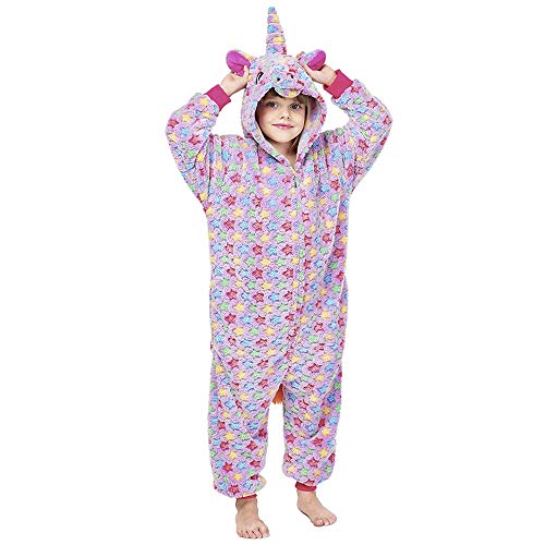 Pijama Kigurumi Unicórnio Estrelinha Roxa com Touca Super Macio (GG (1,79-1,88 cm))