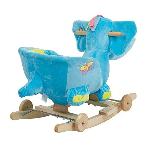 Livebest Baby Plush Rocking Horse Wooden Chair Rockers With Wheels,Seat Belt Kid Rocking Horse Chair/Outdoor Rocking Horse/Rocker/Animal Ride/Rocking Toy #TOP5