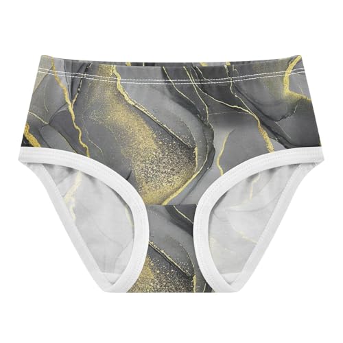Stylish Girls Underwear Toddlers 2t Cotton Panties for Girl Abstract Marble Textures Gray Black Briefs Underpants