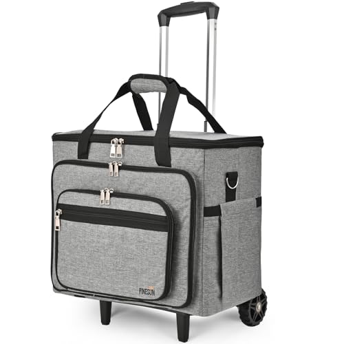 FINESUN Rolling Craft Bag With Wheels, Teacher Organizer Tote With Detachable Trolley