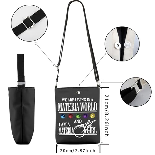 WCGXKO JRPG Game Gift FF7 Gift I Am A Materia Lady Fantasy Gaming Inspired Crossbody Bag2