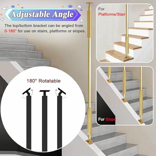 Pasamanos de Escalera Interior de hierro forjado con husillos ajustables 6