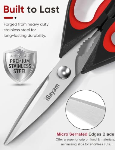 Image of iBayam Kitchen Scissors Shears All Purpose Heavy Duty, Protective Sheath (Pack of 2)