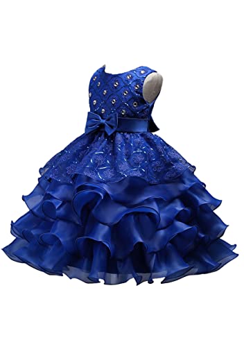 YMING Flower Girl Rhinestone Tulle Dress Formal Pageant Party Princess Dress Wedding Bridesmaid Evening Gown2