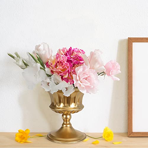Gold Vases For Wedding Centerpieces, Set Of 10 Metal Vase Small Table Centerpiece Flower Stands Wedding Arrangement For Wedding Reception Home Floral Decor Anniversary #TOP6