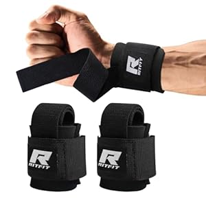 RitFit Lifting Wraps, Wrist Straps for Weightlifting, Wrist Support for Working Out, Bodybuilding, MMA, Powerlifting, Strength Training, Men & Women