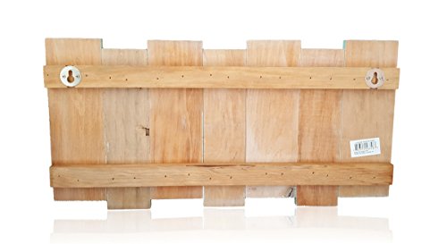 Tumbler Home Beachy Wood Wall Rack-4 Double Metal Hooks-Distressed Beach Decor Finish 16 inch x 8 inch - Image 8