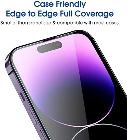 amFilm 2 Pack OneTouch Glass Screen Protector Compatible for iPhone 14 Pro 6.1 Inch, Easiest Installation, Bubble Free and Full Coverage Case Friendly