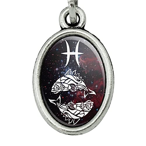 Pisces Fish Zodiac Sign Horoscope In Space Metal Bookmark Page Marker With Oval Charm #TOP2