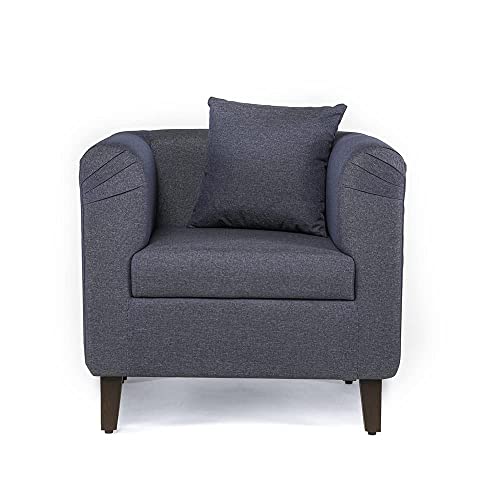 Image of Wakefit Miami Living Room Sofa Set - 3 Year Warranty | Single & 1 Seater - Omega Blue Fabric