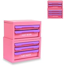 5-Drawer Metal Tool Box for DIY, Pink-Purple