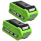 2 Pack 40V 6000mAh Extend Capacity Replacement for Greenworks 40V Battery Compatible with Greenworks 40 Volt Battery 29252 20202 22262 25312 20642 22272 29462 29472 Tools (NOT for Gen 1) (Green)