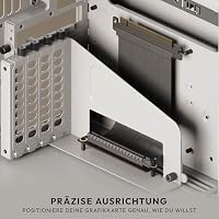 HAVN Universal VGPU Kit – Weiß | 4-Slot Vertikale Grafikkartenhalterung mit PCIe 5.0 Riser-Kabel & verstellbarer Stütze | Flexible Montage, stabil & ohne Durchhängen – Ansicht 3