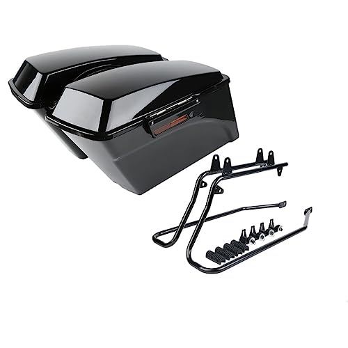 Alforjas duras JDICY para Harley Davidson, acabado negro vívido, con soportes de conversión VBHSBLKSCBFH XSW0016 miniatura 1