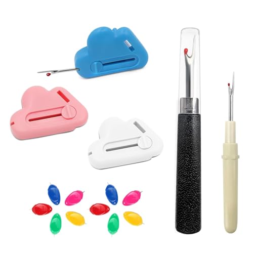 15 Pcs Magnetic Seam Guide & Seam Ripper&Needle Threader for Hand Sewing Machine-Multipurpose Hemmer Guide,Sewing Clothes,Measurement Scale,Stitch Remover Tool,Universal Sewing Machine Accessories Kit