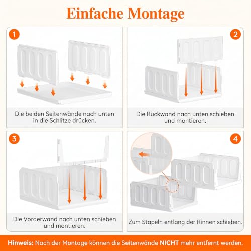 Lifewit 8er Set Stapelbare Kleiderschrank Organizer 42 cm Tief – Ansicht 5