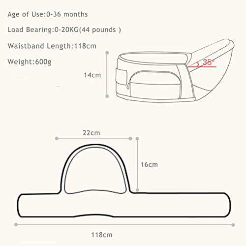 Minetom Babyheupzitje, pasgeborenen, taillekruk, 4 draagposities, multifunctionele babydrager voor kinderen, 0-36… - Image 8