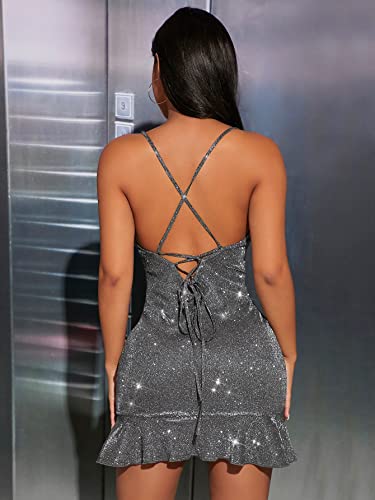 Floerns Glitter Ruched Cami Bodycon Mini Dress #TOP6