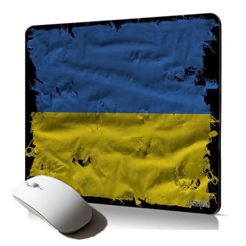 Tapis de Souris Souple Drapeau Ukraine ukrainien Motif Tissu Accessoire pc Fixe résistant Flexible pour Gamer Mouse Pad PC