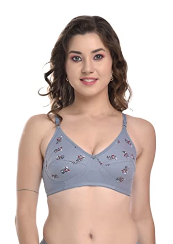 Image of Full Coverage Non Padded Wire Free Daily Use Regular Printed Bra for Women and Girls in Multicolor
