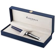 Waterman Hemisphere Rollerball Pen | Black & Blue Lacquer with Palladium Coated Trim | Fine Point | Black Ink | Gift Box