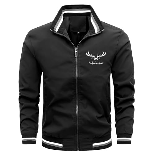 Image of Generisch Mens Casual Jackets Comfortable Loose Fit Fashion Casual Casual Jackets All Season, black, S