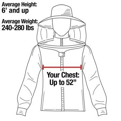 Forest Beekeeping Supply Ykk Brass Zippers Cotton Fencing Hood Jacket For Beekeeper, 2X-Large #TOP7