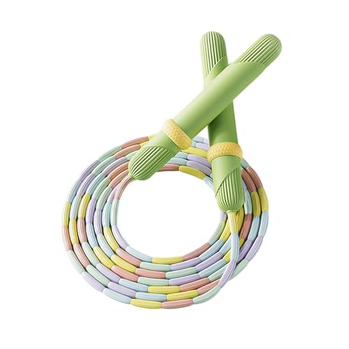 predolo Kids Jump Rope Training Segmented Jump Rope Soft Beaded Skipping Ropes for Outdoor Activity, Green