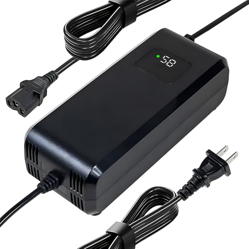 YZPOWER 58V 4A Lead Acid Battery Charger for 48V 20Ah GLE AGM Lead Batteries Pack,Smart AC Charger Adapter with Display Built-in Fan 3pin Plug