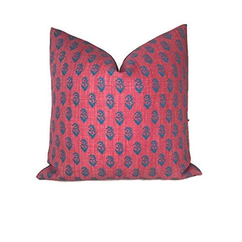 red and blue throw pillows
