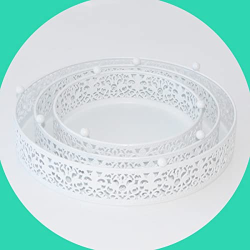 Cake Stand Set Of 3 Metal Cupcake Stands Dessert Display Plate For Wedding Party Birthday. (White) #TOP4