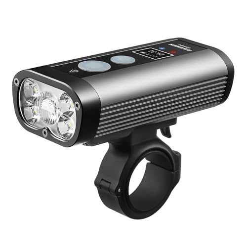 RAVEMEN PR2400 Faro Delantero Bicicleta, 2400 lumenes, Negro