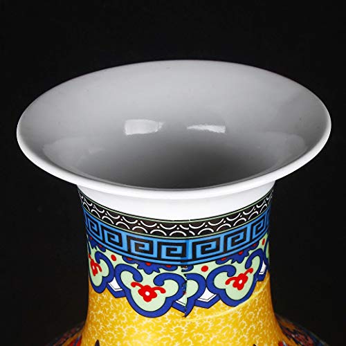 Ufengke Jingdezhen Large Ceramic Floor Vase,Flower Vase Handmade Home Decorative Vase,Height 18.11"(46Cm),Golden #TOP3