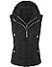 Kogmo Women's Quilted Vest with Double Layered Detatachable Hood