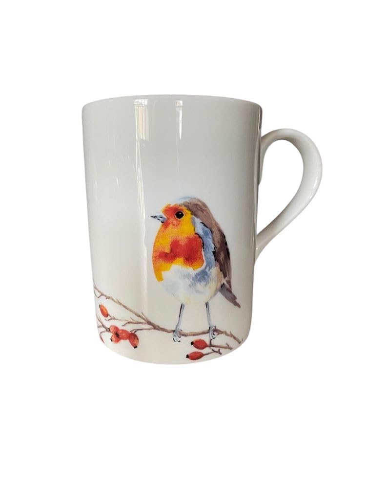Roy Kirkham Red, Orange, Yellow - Birds Mug - Robin