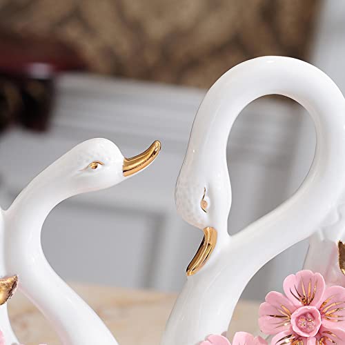 Estatuas de cisnes pareja para centro de mesa set 2 miniatura 3